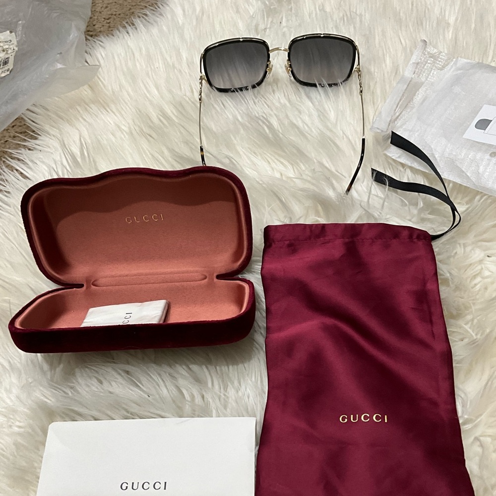 Gucci Burgundy Velvet Eyewear with Case